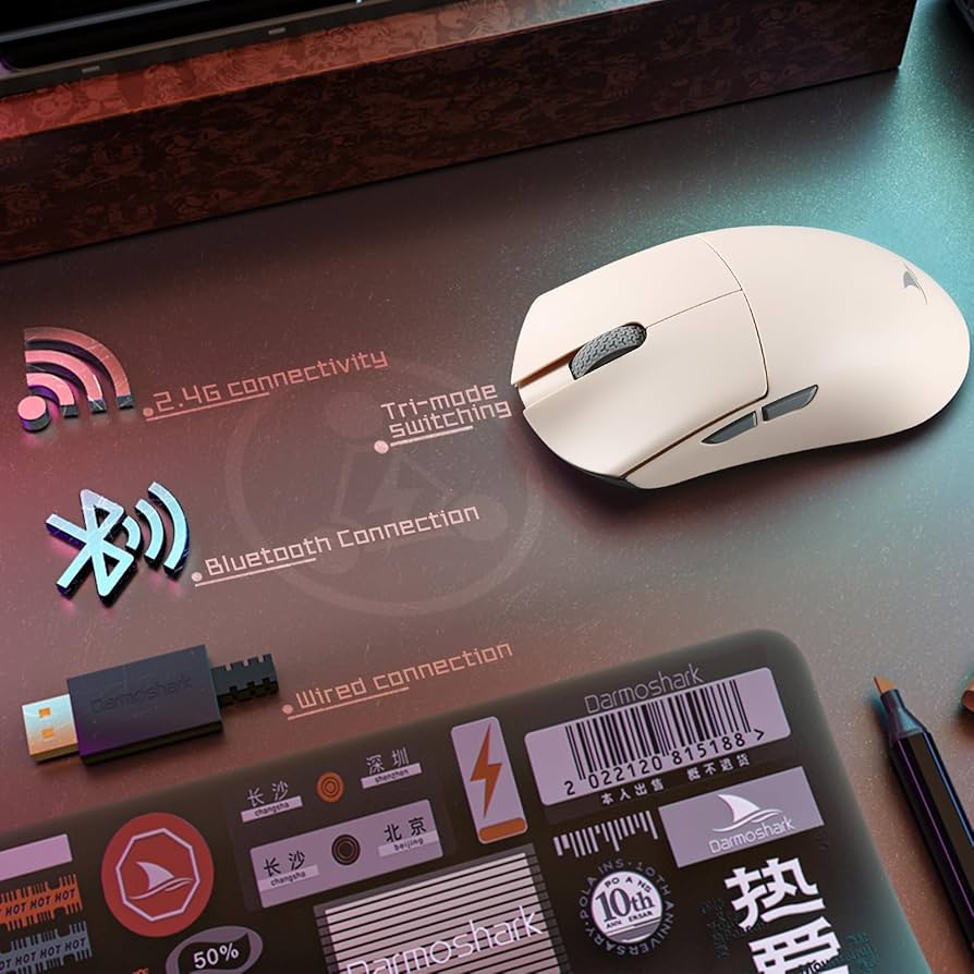 ドランクディアg60 ダーモシャークM3s Darmoshark M3 Wireless Gaming Mouse,Tri-Mode 2.4G/USB-C